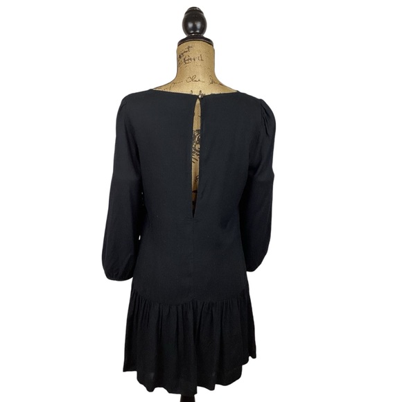 Anthropologie Meadow Rue Dress Drop Waist Minutiae Black - Picture 3 of 10